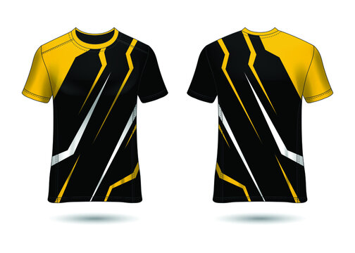 T-Shirt Sport Design. Racing jersey for club. uniform front and back view.