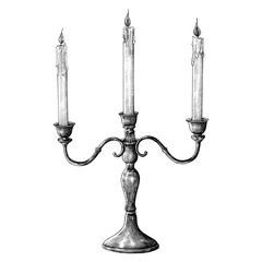 Hand drawn retro copper candle holder 