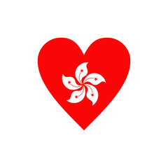 Hongkong flag icon logo design template