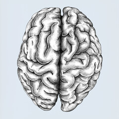 Naklejka premium Hand drawn brain isolated on background 