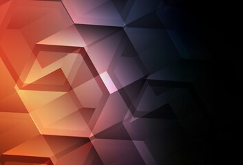 Fototapeta premium Dark Blue, Yellow vector layout with hexagonal shapes.