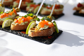canape with salmon