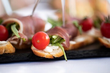 sandwich with salami and vegetables