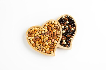 Mixed nuts and chocolate balls