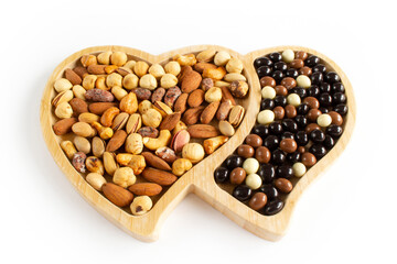 Mixed nuts and chocolate balls