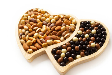 Mixed nuts and chocolate balls