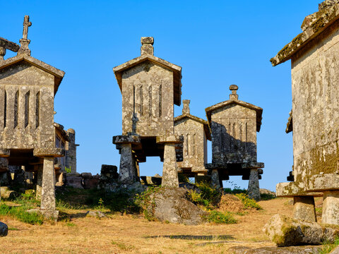 Lindoso granary in Peneda Ger&ecirc;s National Park, Portugal. Ancient barns raised above the ground to protect the grain from rodents.