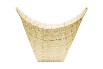 Obraz premium bamboo basket cone shape on white background