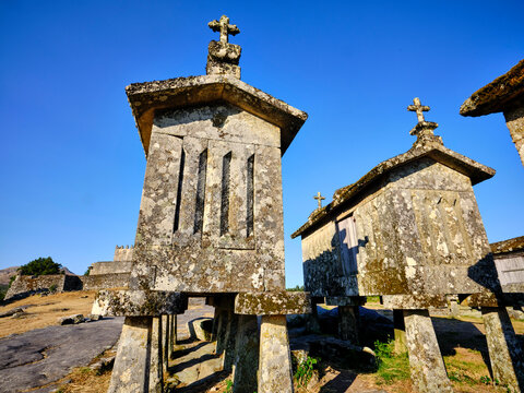Lindoso granary in Peneda Ger&ecirc;s National Park, Portugal. Ancient barns raised above the ground to protect the grain from rodents.