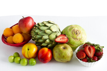Healthy organic various fruits and vegetables.