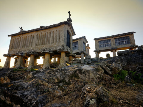 Lindoso granary in Peneda Ger&ecirc;s National Park, Portugal. Ancient barns raised above the ground to protect the grain from rodents.