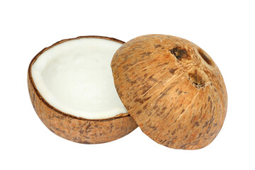 Coconut half isolated on a white background