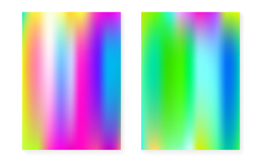 Holographic gradient background set with hologram cover.