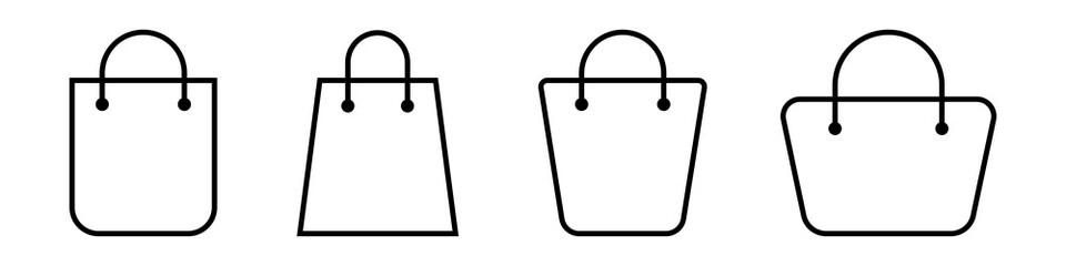 Fototapeta Shopping bag icons set. Outline shopping bag. Vector EPS 10 obraz