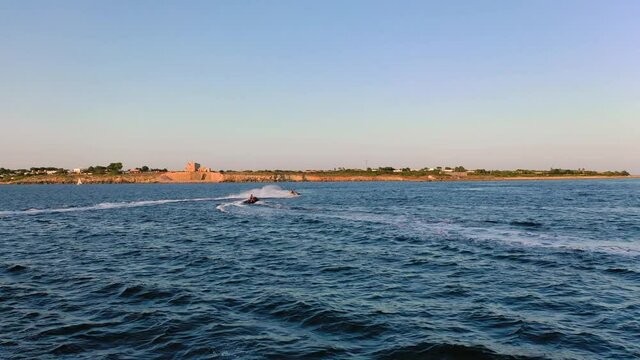 Two Water scooter on the sea 