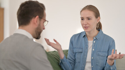 Woman Arguing with Man at Home, Fight