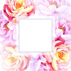 Watercolor frames for happy birthday, wedding happy birthday. Can be used as an invitation.