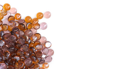 Glass transparent balls isolated on a white background