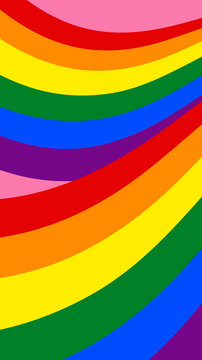 LGBTQ pride rainbow flag. Spectrum of human sexuality and gender. Mobile display format vector illustration.