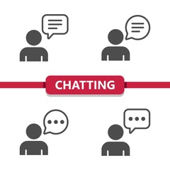 Chat - Chatting - Conversation - Discussion - Talking Icons