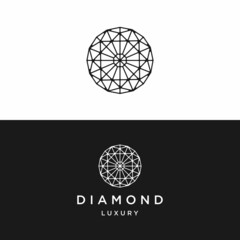 Abstract black diamond line Vector eps icon logo design, Cristal outline mandala Diamond Shape, gemstone Star sparkling glittery Sparkle glowing