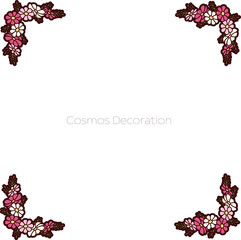 ピンクのコスモス装飾