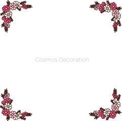 ピンクのコスモス装飾