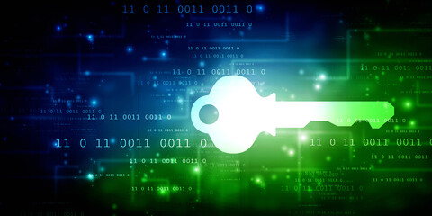 2d illustration digital abstract technology digital future cyber security key
