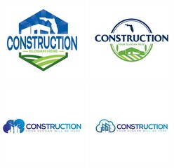 Construction business property architect building logo design