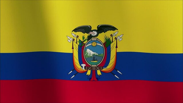 realistic ultra hd flag of ecuador waving in the wind seamless loop with highly det