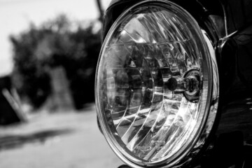 headlight of a motorcycle, headlamp of motor bike
