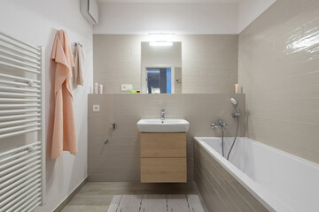 Small bathroom of modern apartment