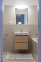 Small bathroom of modern apartment