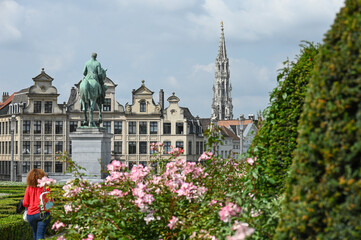 Europe Belgique Bruxelles Albertine Statue roi Albert 1 chevalier