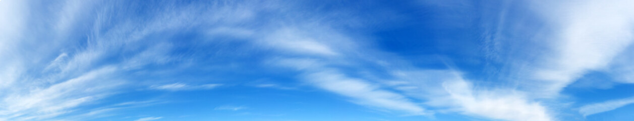 Panorama Blue sky and white clouds. Bfluffy cloud in the blue sky background