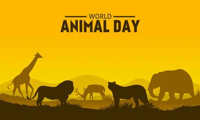 World animal day theme. Vector illustration. Suitable for Poster, Banners, campaign and greeting card. 