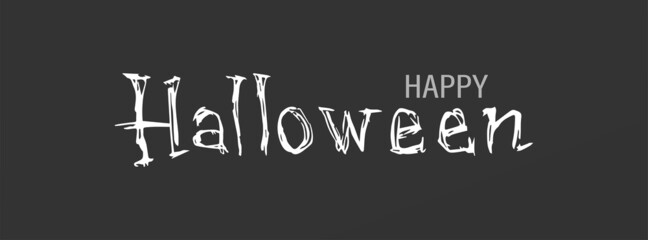 Halloween banner. Dark typography poster lettering text. Vector