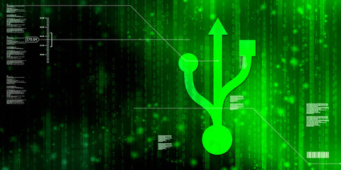 2d rendering USB icon
