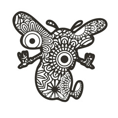 Zentangle insects isolated on white background