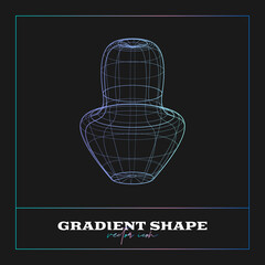 Abstract Geometric icon, shape. Line gradient vector illustration. Trendy hipster logotypes. Web design elements.