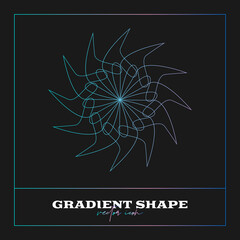 Abstract Geometric icon, shape. Line gradient vector illustration. Trendy hipster logotypes. Web design elements.