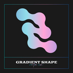 Abstract Geometric icon, shape. Line gradient vector illustration. Trendy hipster logotypes. Web design elements.