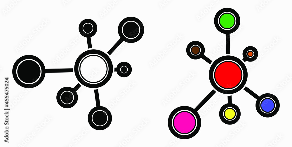 Poster new vector concept network icon. connecting people. network configuration.transfer of information. v