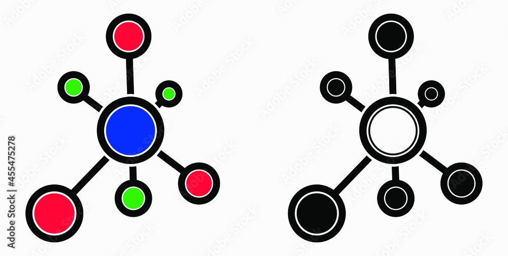 Poster new vector concept network icon. connecting people. network configuration.transfer of information. v