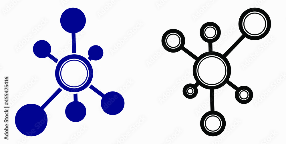 Poster new vector concept network icon. connecting people. network configuration.transfer of information. v