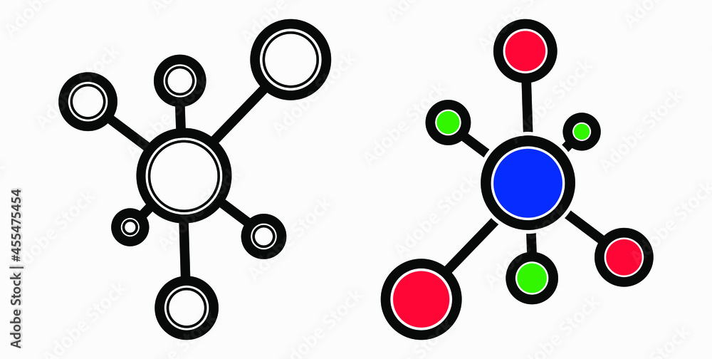 Poster new vector concept network icon. connecting people. network configuration.transfer of information. v