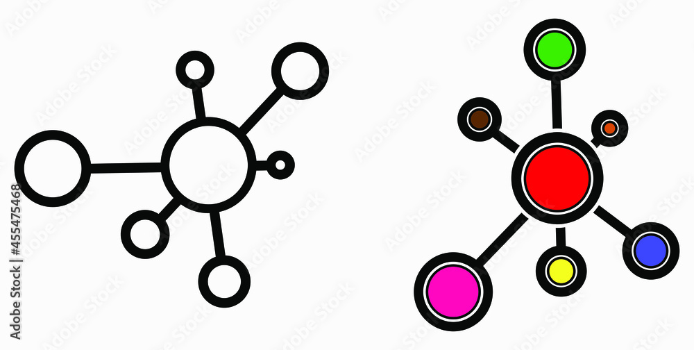 Aufkleber new vector concept network icon. connecting people. network configuration.transfer of information. v