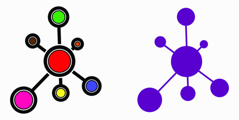 New vector concept network icon. Connecting people. Network configuration.Transfer of information. Vector icon.