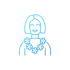 Hawaiian Lei outline icon. Flower garland for visitors. Maldives and Hawaii attribute. Isolated vector illustration