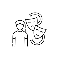 Acting for children olor line icon. Children learning.